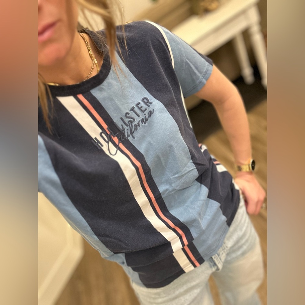 Hollister Blue/Navy Striped T-Shirt